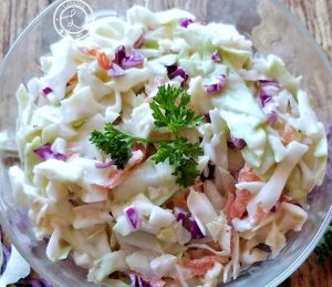 Coleslaw with a little red cabbage