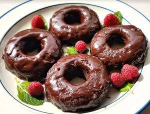 4 of the 6 Gluten-Free Chocolate Cake Donuts