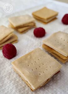 Gluten-Free Garlic Crackers on a white towel