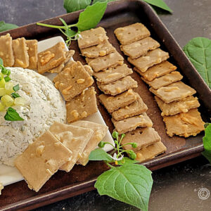 Ranch Cream Cheese Spread on a platter with crackers