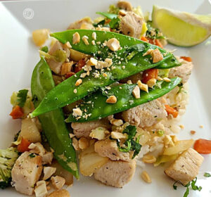 Chicken Stir-Fry on a white Plate