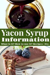 Two pictures. One of a carmel tart and one of Yacon Syrup.