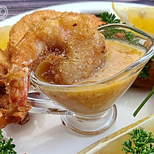 Orange Horseradish Dipping Sauce Recipe perfect for chicken or shrimp.