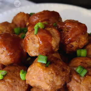 Pineapple Turkey Meatballs in a stack