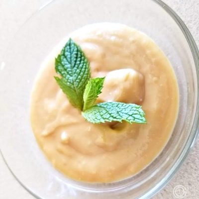 Lemon Curd with sprig of mint