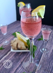 4 glasses of Raspberry Infuses water