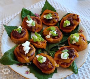 A plate of the BBQ Potatoes