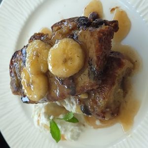 Refined Sugar-Free Bananas Foster on Banana French Toast