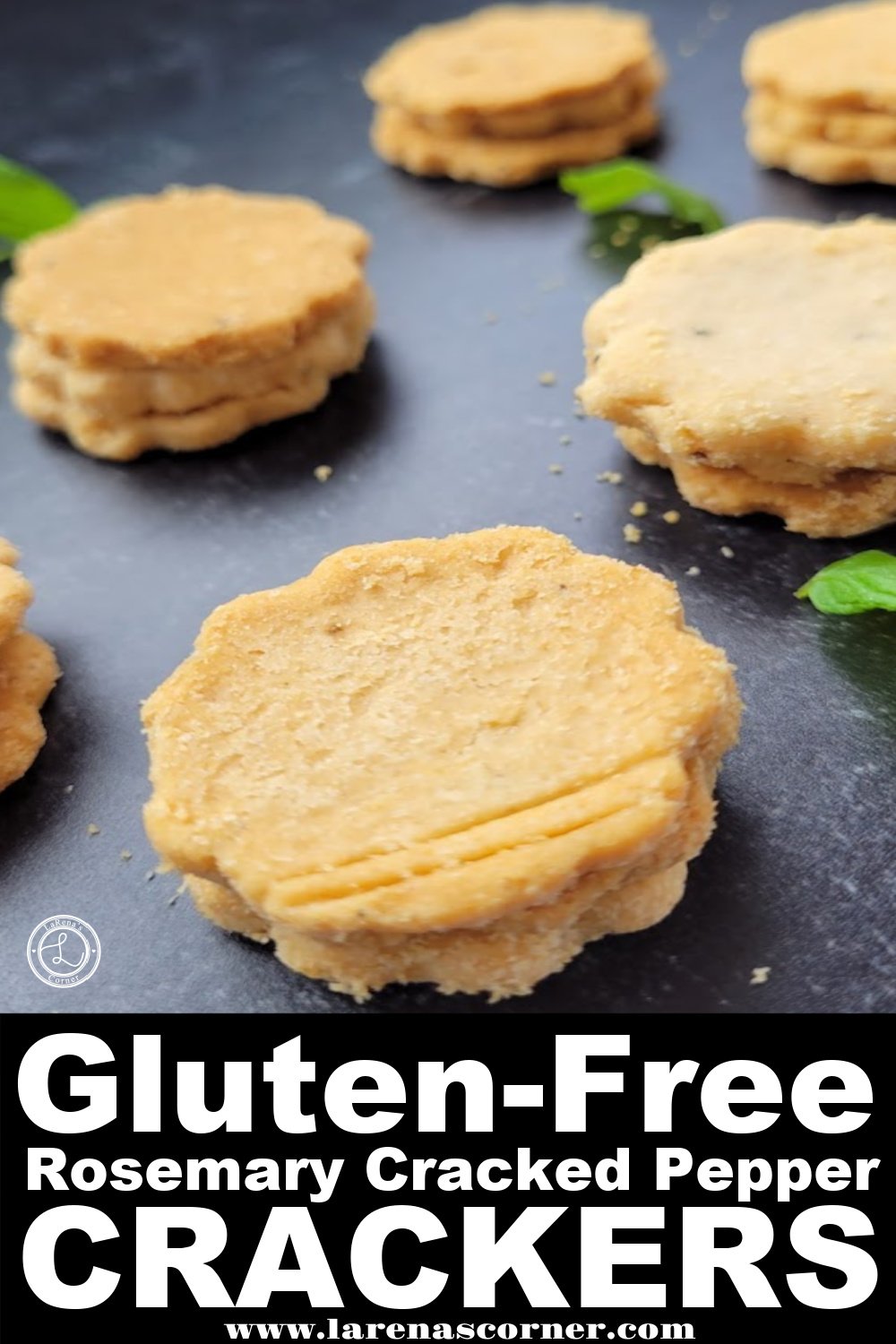 GlutenFree Rosemary CrackedPepper Crackers Recipe snacks.