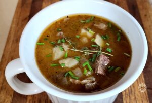 Close up of Steak & Potato Soup
