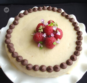 Homemade Almond Marzipan as frosting or icing on a cake. Use like fondant.