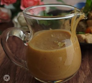 Cashew Satay Sauce a close up photo.
