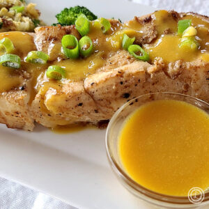 Baked Halibut with Orange Reduction
