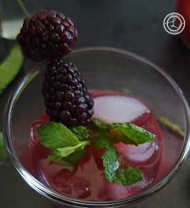 Close up of Blackberry Mojito Mocktail