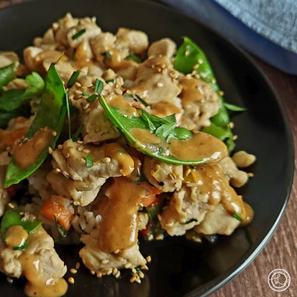 Cashew Satay Sauce Recipe Cashew Satay Sauce Recipe on top of Chicken Stir Fry.