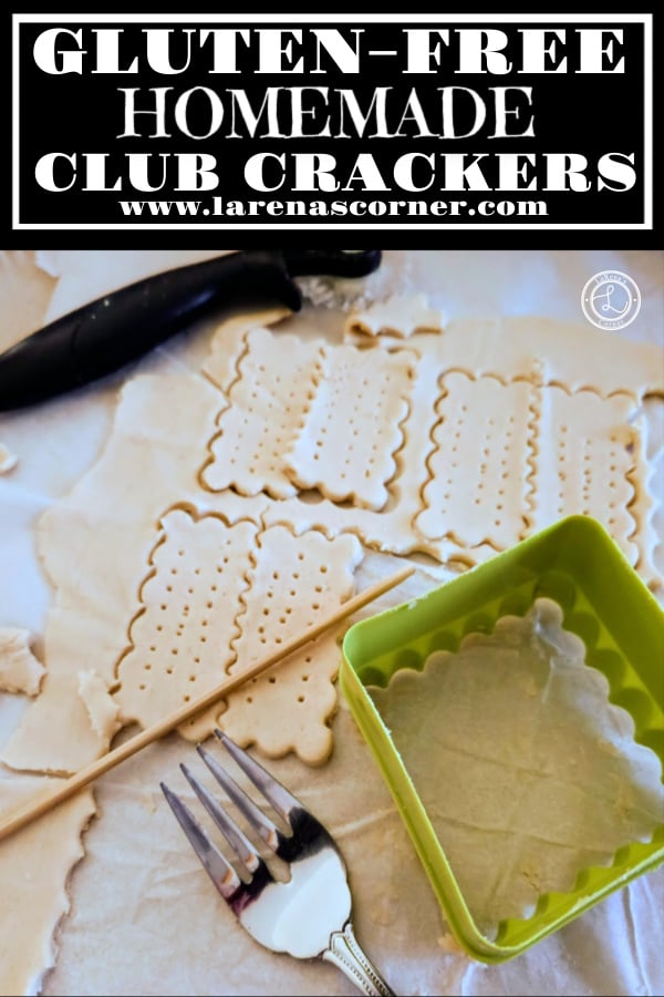 Gluten-Free Club Crackers Recipe Gluten-Free Club Crackers being rolled out, cut out, and docked.