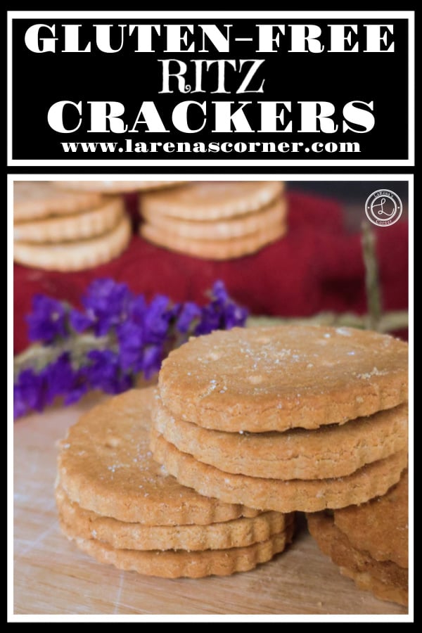 Gluten-Free Ritz Crackers Recipe Gluten-Free Ritz Crackers shows stacks of crackers with more in the background.